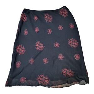 Lapis Black Flowing A-Line Skirt Cocktail - Size M